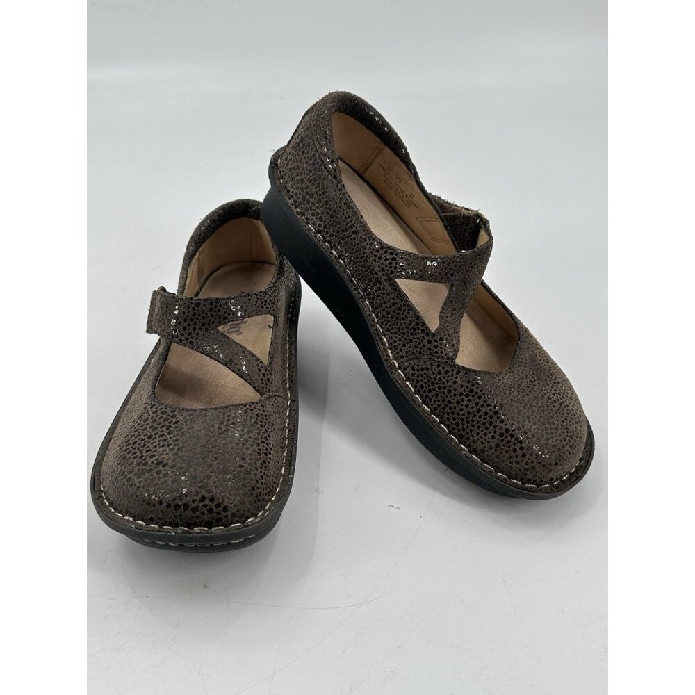 Allegria Day Women's Comfort Shoes Mary Janes Brown Leather 37 / 6.5M